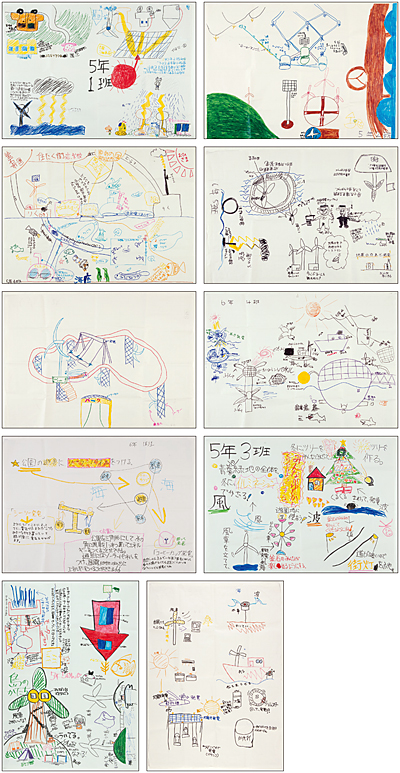 釜石小学校の子どもたちの作品
